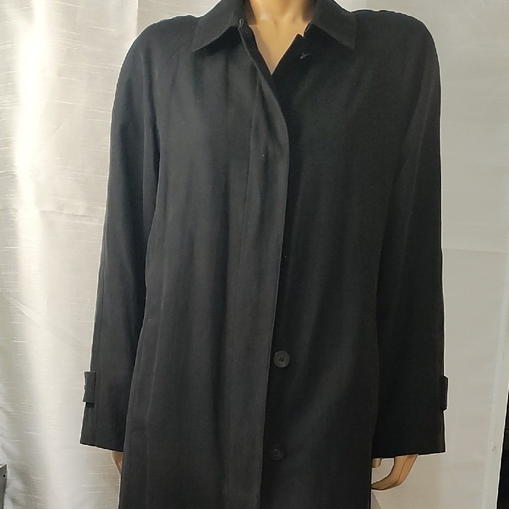 London Fog Black Trench Coat Timeless Design